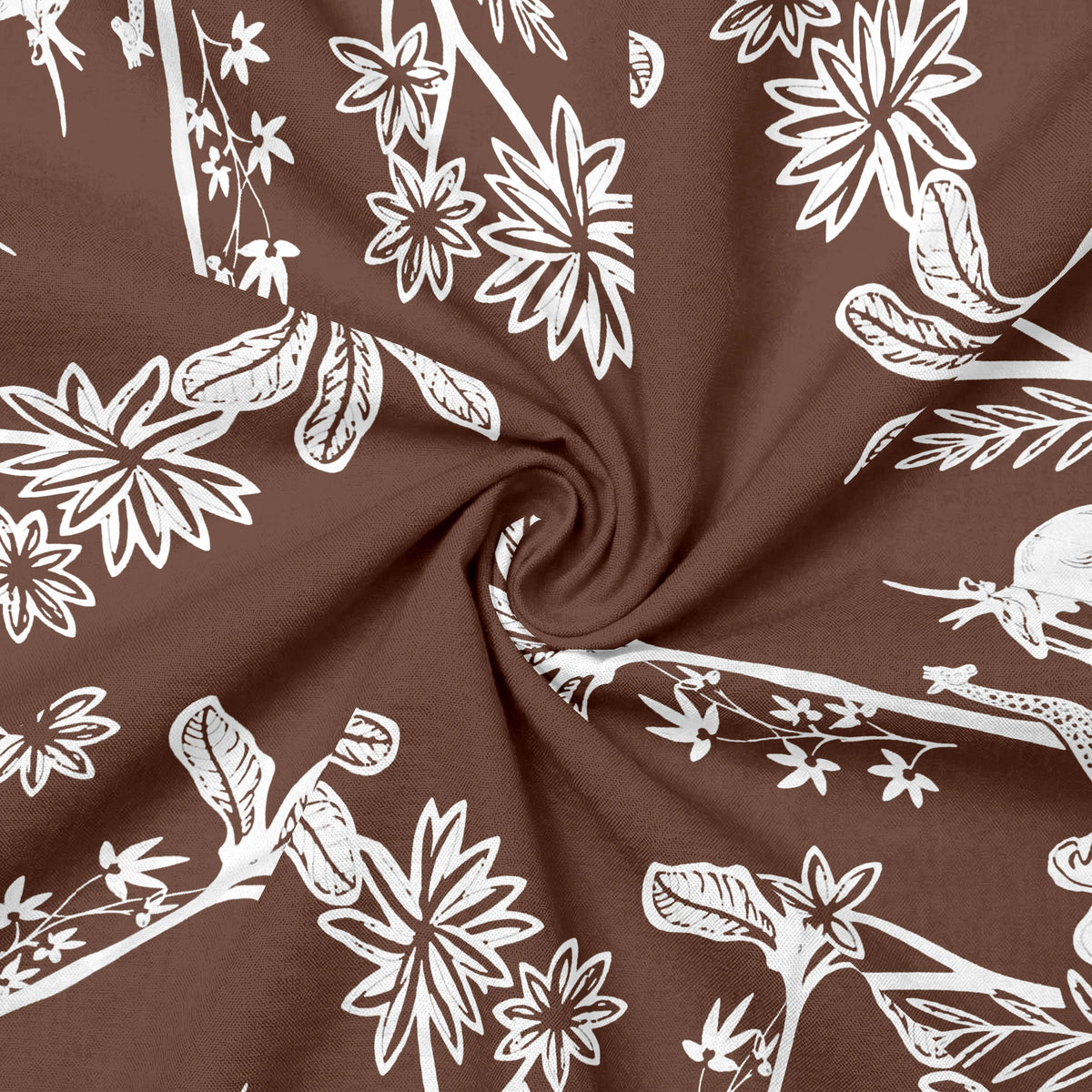 Brown Jungle Print Ethnic Shirt