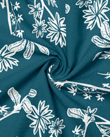 Teal Jungle Print Ethnic Shirt