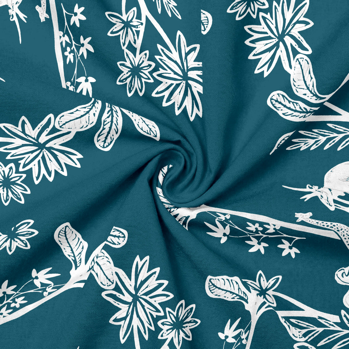 Teal Jungle Print Ethnic Shirt
