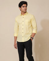 Lemon yellow formal shirt - front view standing