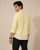 Lemon yellow formal shirt - back view standing