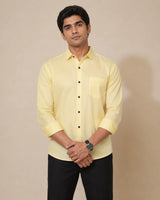 Lemon yellow formal shirt - front full length view
