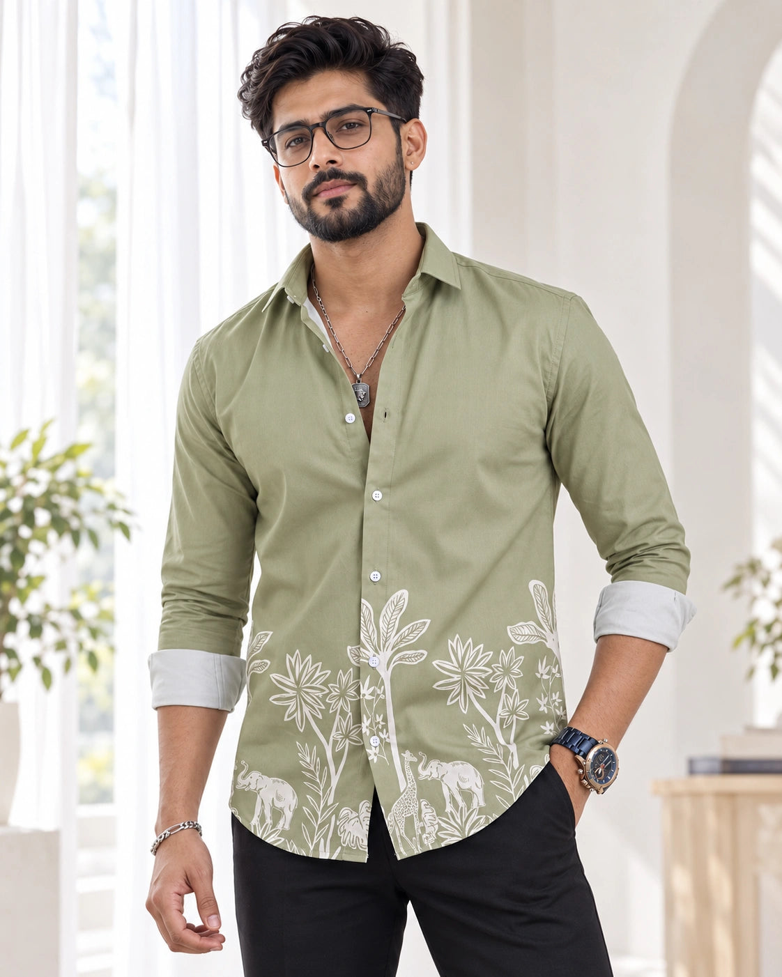 Pista Jungle Print Ethnic Shirt