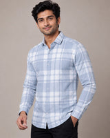 Aqua Blue Check Shirt - Front View
