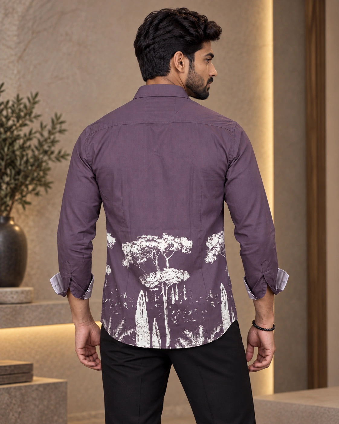 Purple Jungle Print Shirt - Front View 1