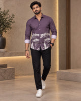 Purple Jungle Print Shirt - Back View