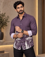 Purple Jungle Print Shirt - Full Length