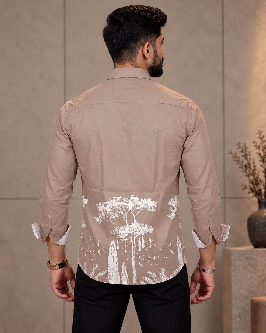 Khaki Jungle Print Shirt - Front View 4