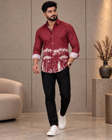 Maroon Jungle Print Shirt - Back View