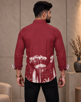 Maroon Jungle Print Shirt - Front View 3