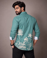 Sea Green Jungle Print Shirt - Back View 2