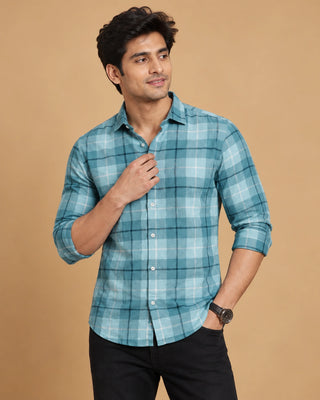 Teal Blue Classic Casual Shirt