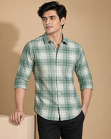 Sage Green Check Shirt - Back View