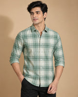 Sage Green Check Shirt - Front Stand View
