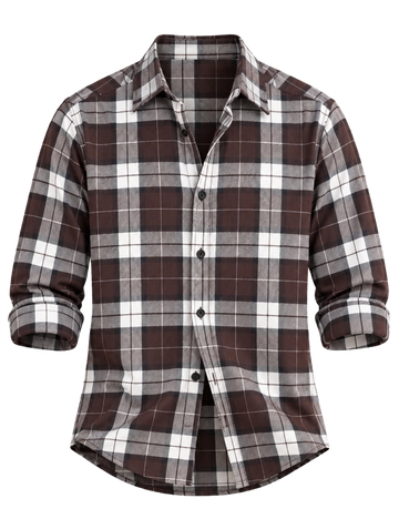 Dark Brown Bold Check Shirt