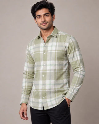 Olive Green Check Shirt