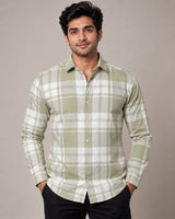 Olive Green Check Shirt - Full Front View