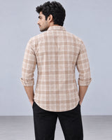 Peach & White Large Check Shirt - Back View