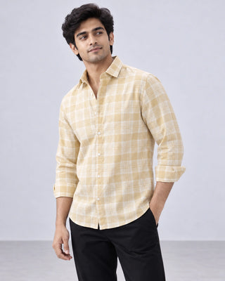 Yellow & White Large Check Shirt