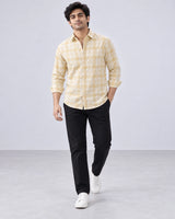 Yellow & White Large Check Shirt - Back View