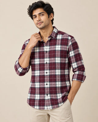 Maroon Bold Check Shirt