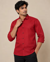 Crimson Elegance Formal Shirt - Cuff Detail