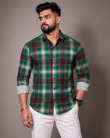Green Check Shirt - Front View 1