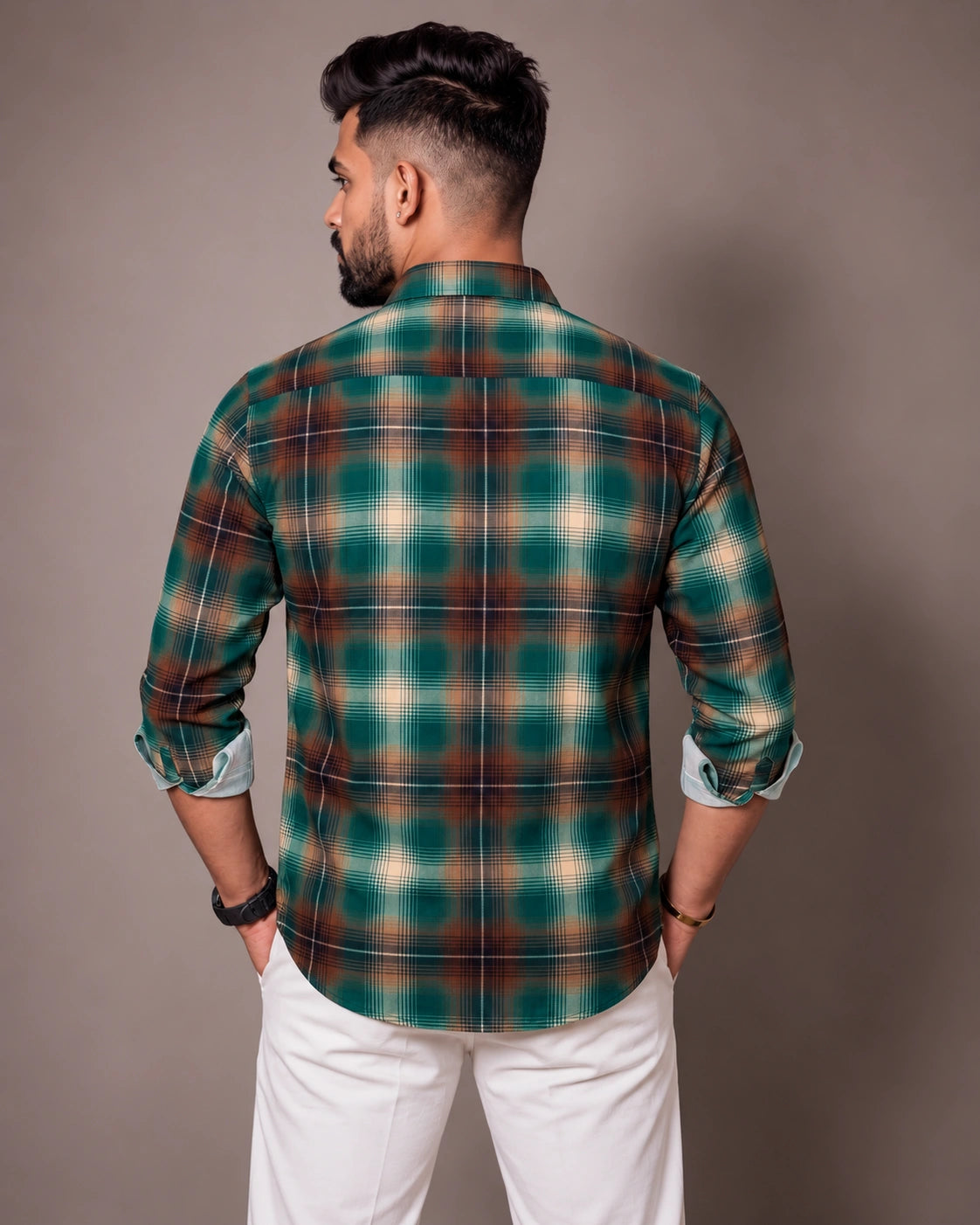 Green Check Shirt - Full Length