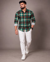 Green Check Shirt - Side View