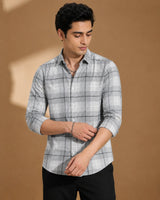 Grey check shirt - adjusting cuff lifestyle