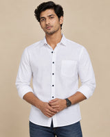 White Plain Formal Shirt - Front View